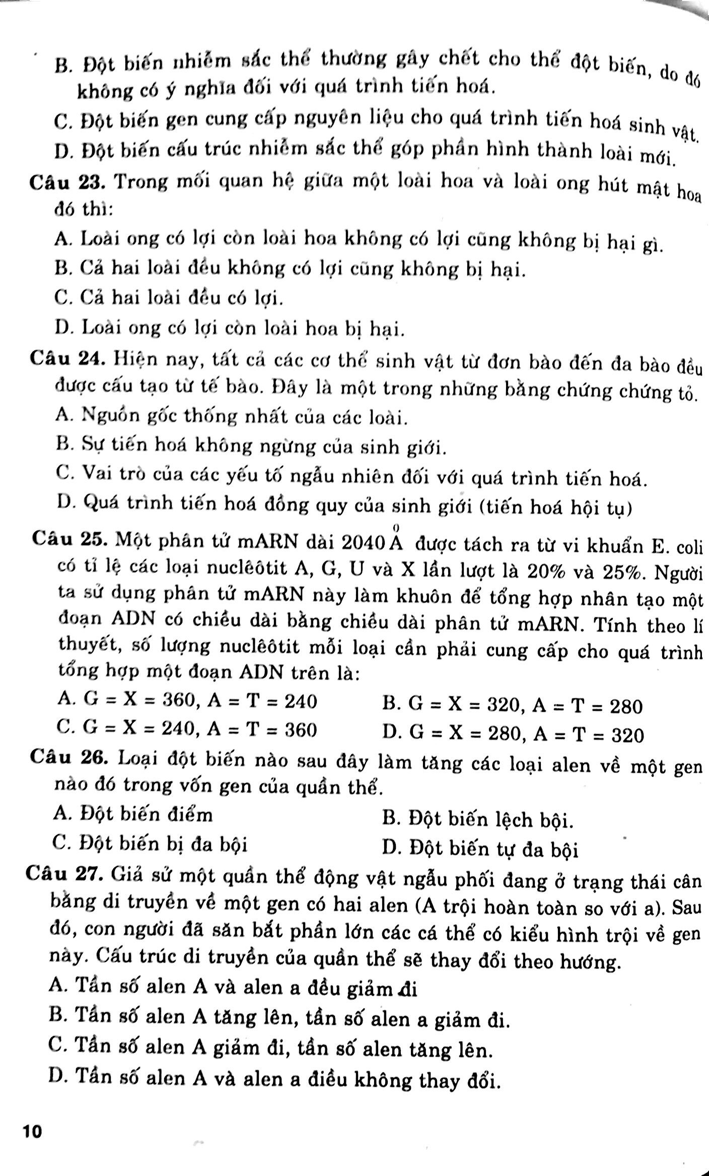 cấu trúc các dạng đttn sinh học 12