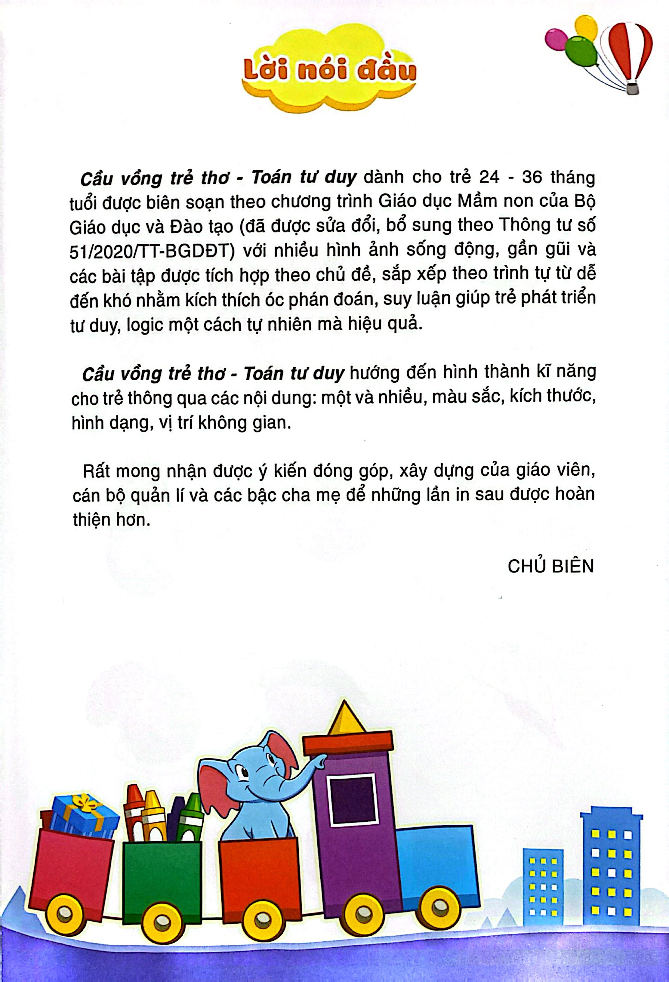 Cau Vong Tre Tho - Toan Tu Duy - Danh Cho Tre 24-36 Thang Tuoi