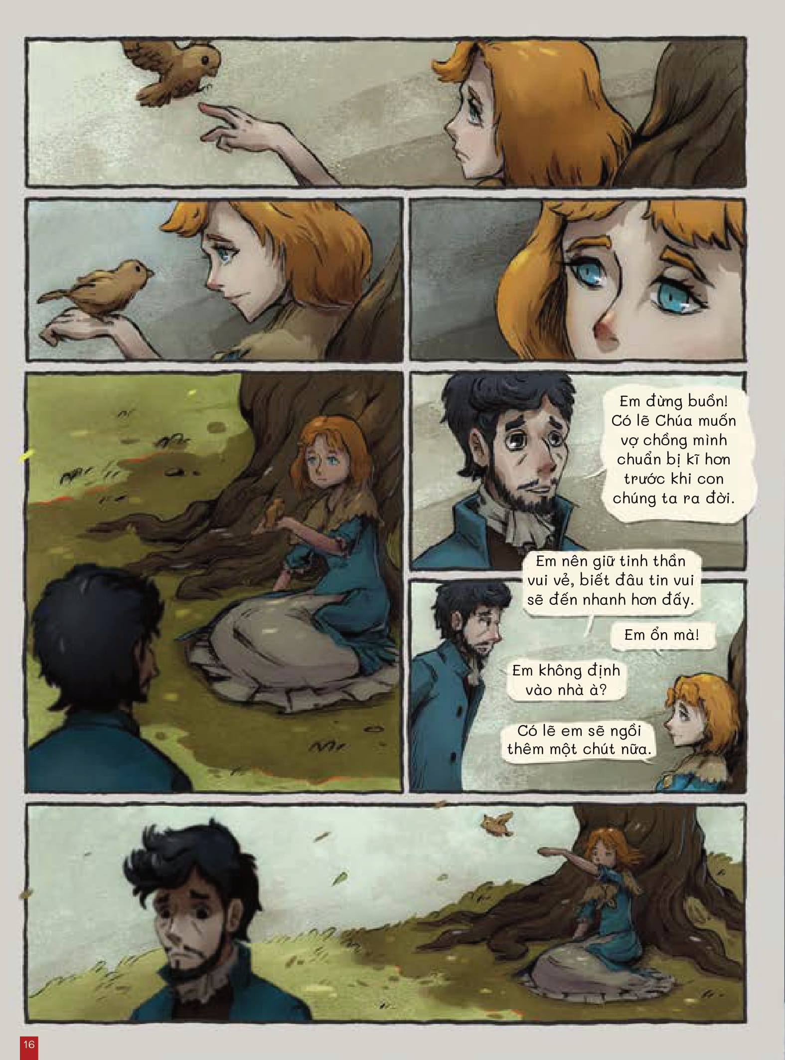 cây bách xù - truyện cổ grimm kinh dị được kể bằng tranh