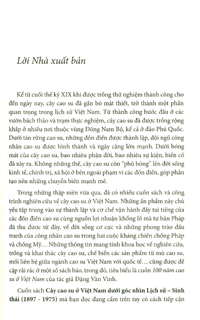 cây cao su ở việt nam dưới góc nhìn lịch sử - sinh thái (1897-1975)