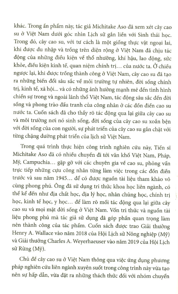 cây cao su ở việt nam dưới góc nhìn lịch sử - sinh thái (1897-1975)