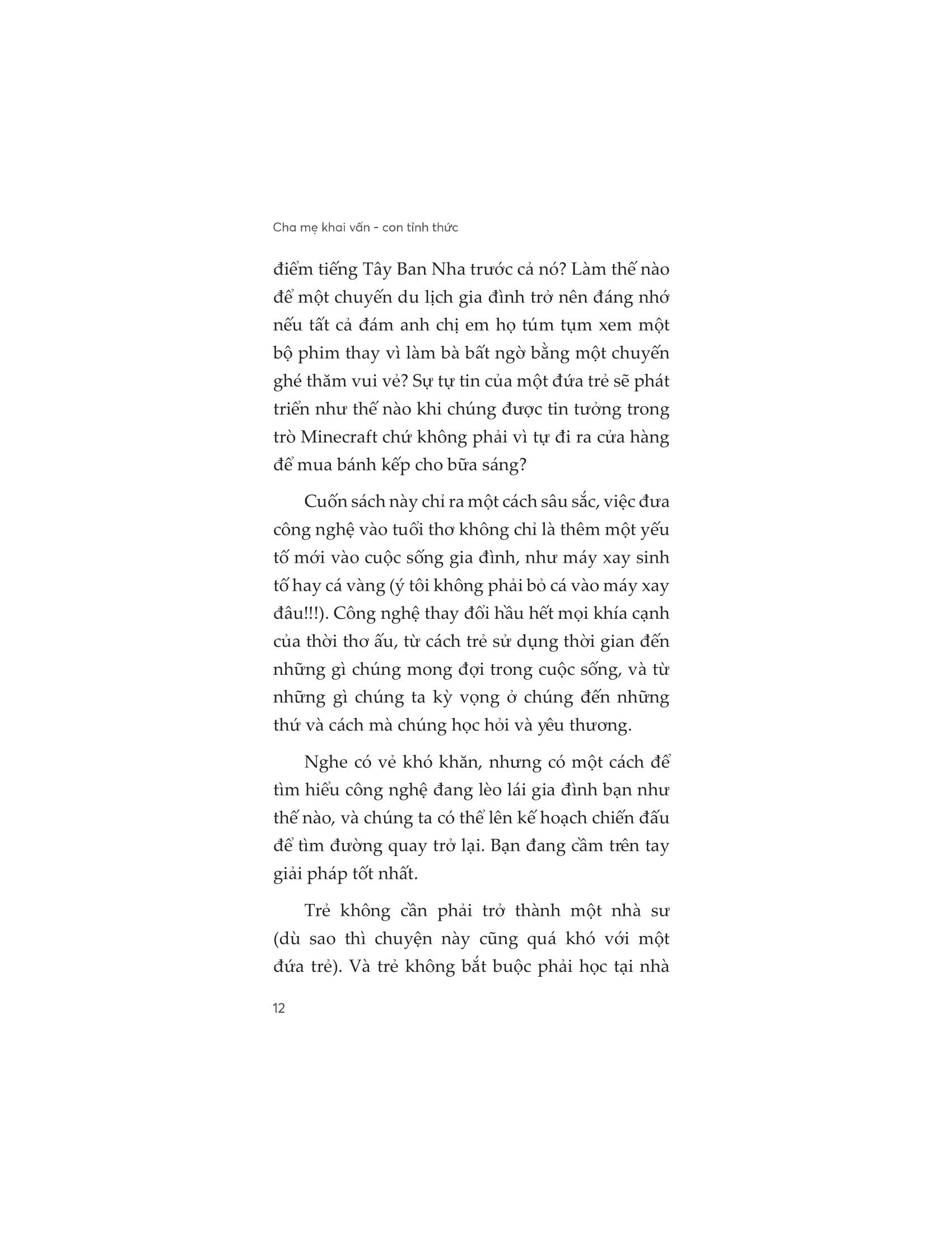 cha mẹ khai vấn - con tỉnh thức