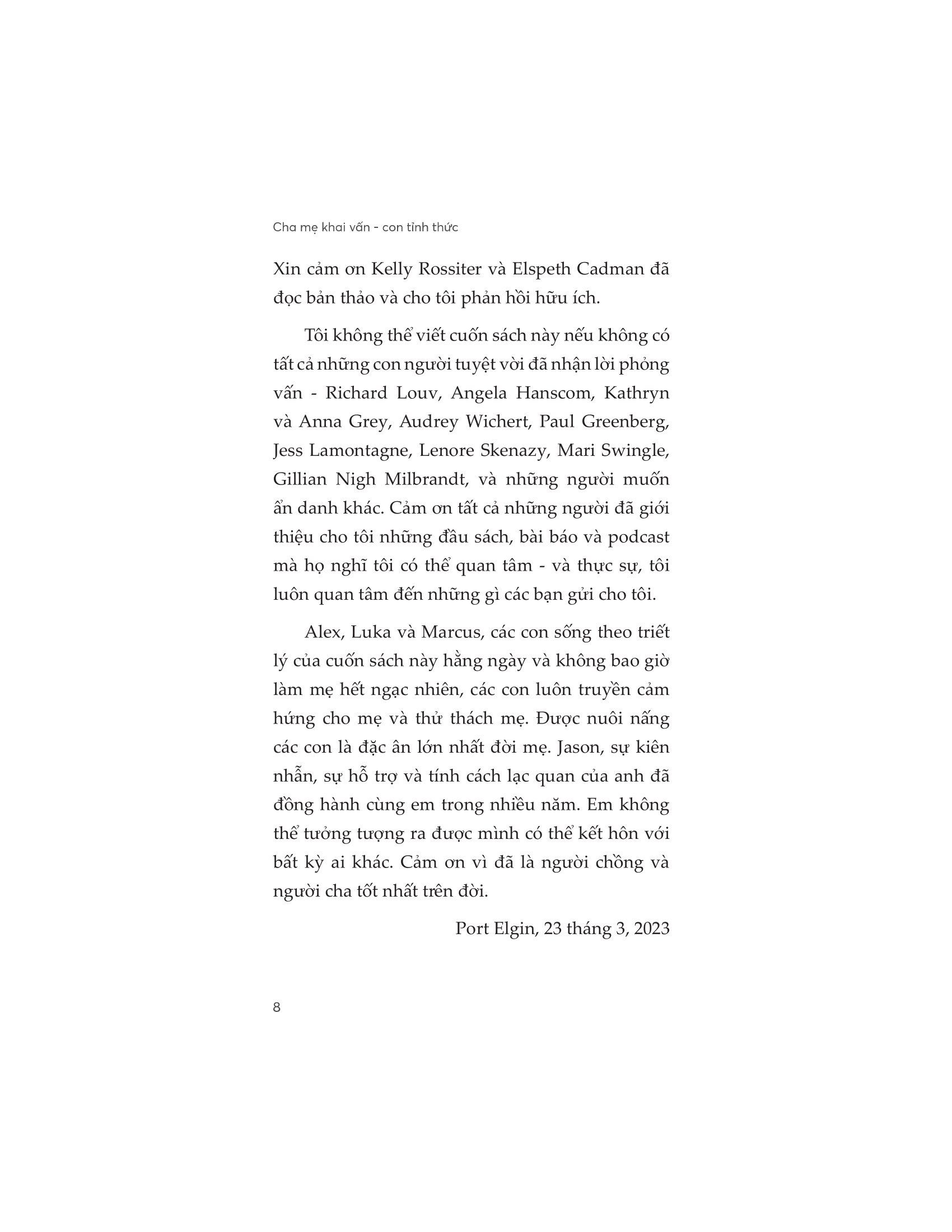 cha mẹ khai vấn - con tỉnh thức