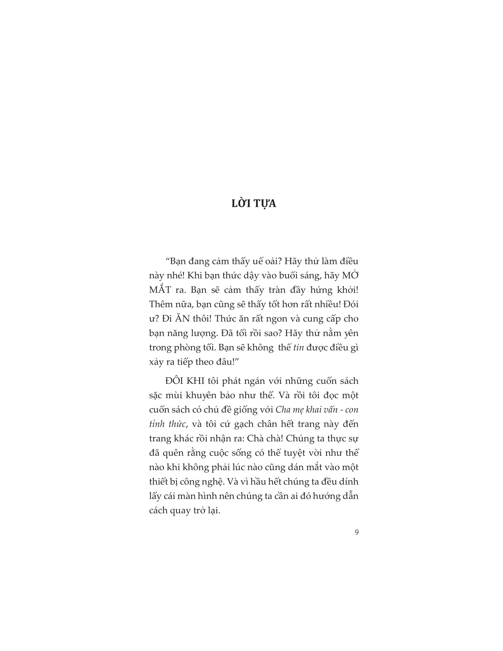 cha mẹ khai vấn - con tỉnh thức