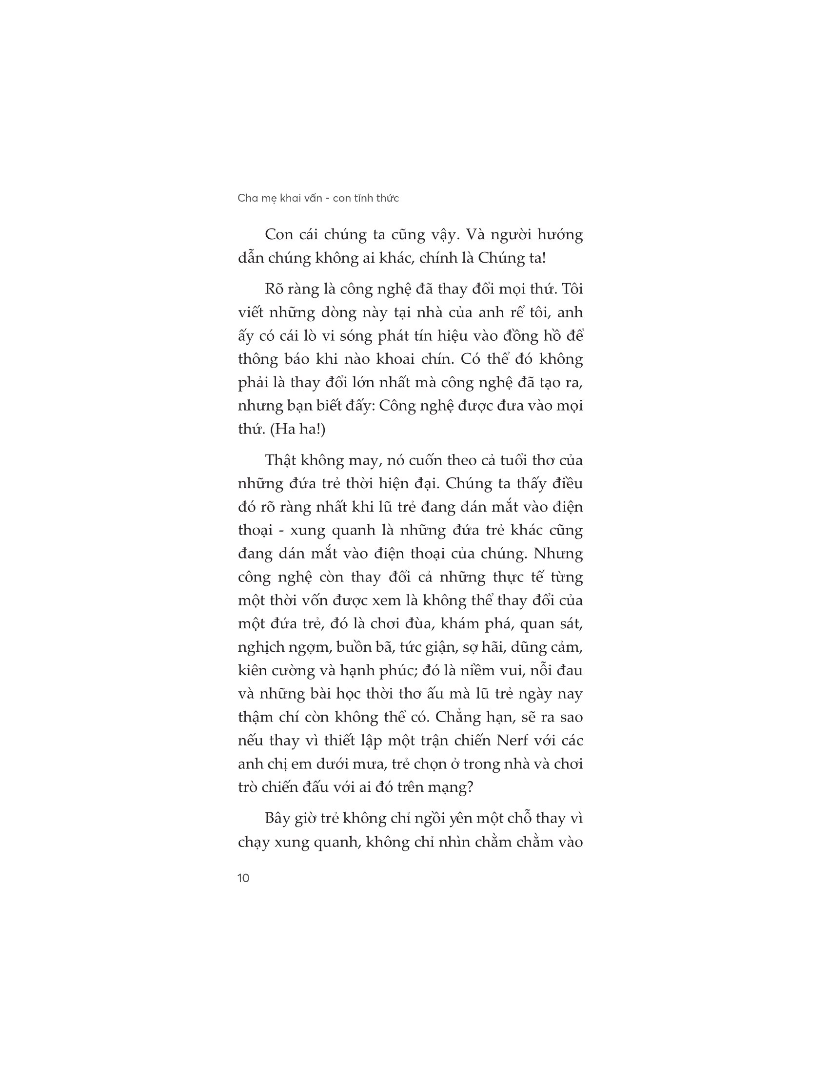 cha mẹ khai vấn - con tỉnh thức