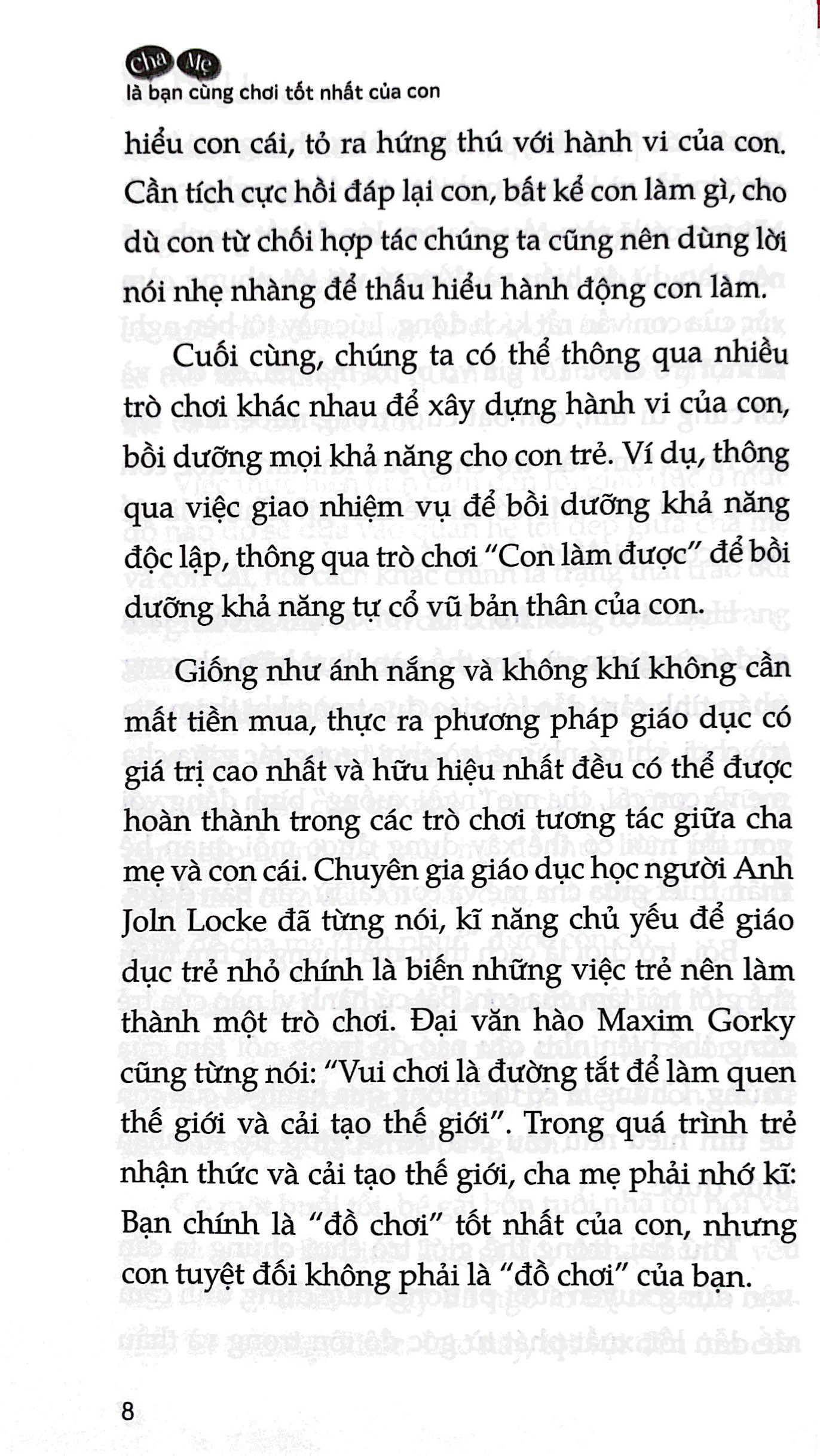 cha mẹ là bạn cùng chơi tốt nhất của con