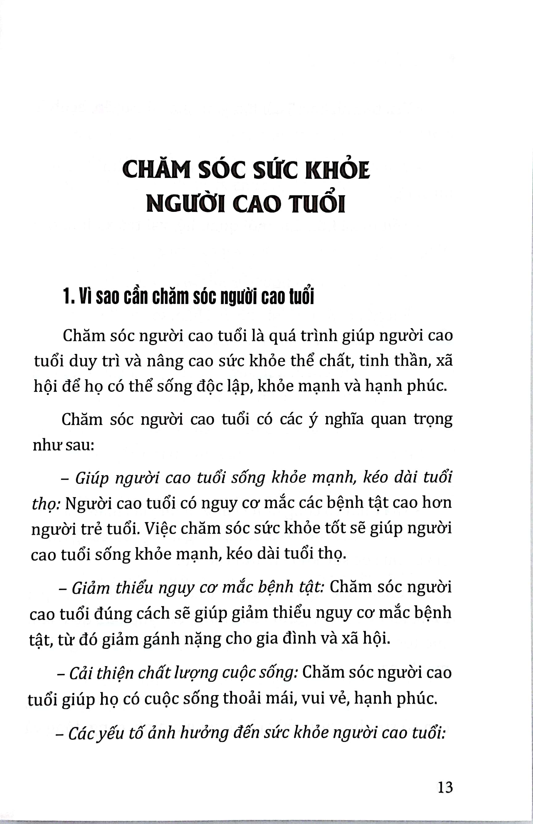 chăm sóc người cao tuổi