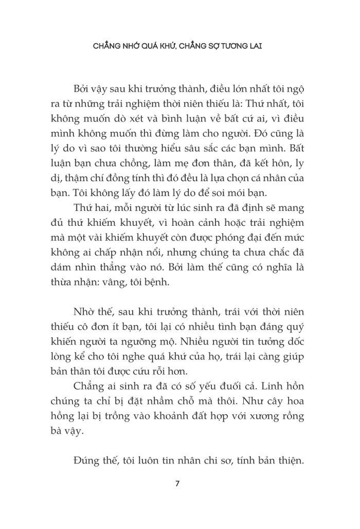 chẳng nhớ quá khứ, chẳng sợ tương lai