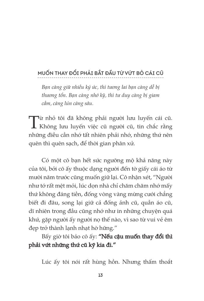 chẳng nhớ quá khứ, chẳng sợ tương lai