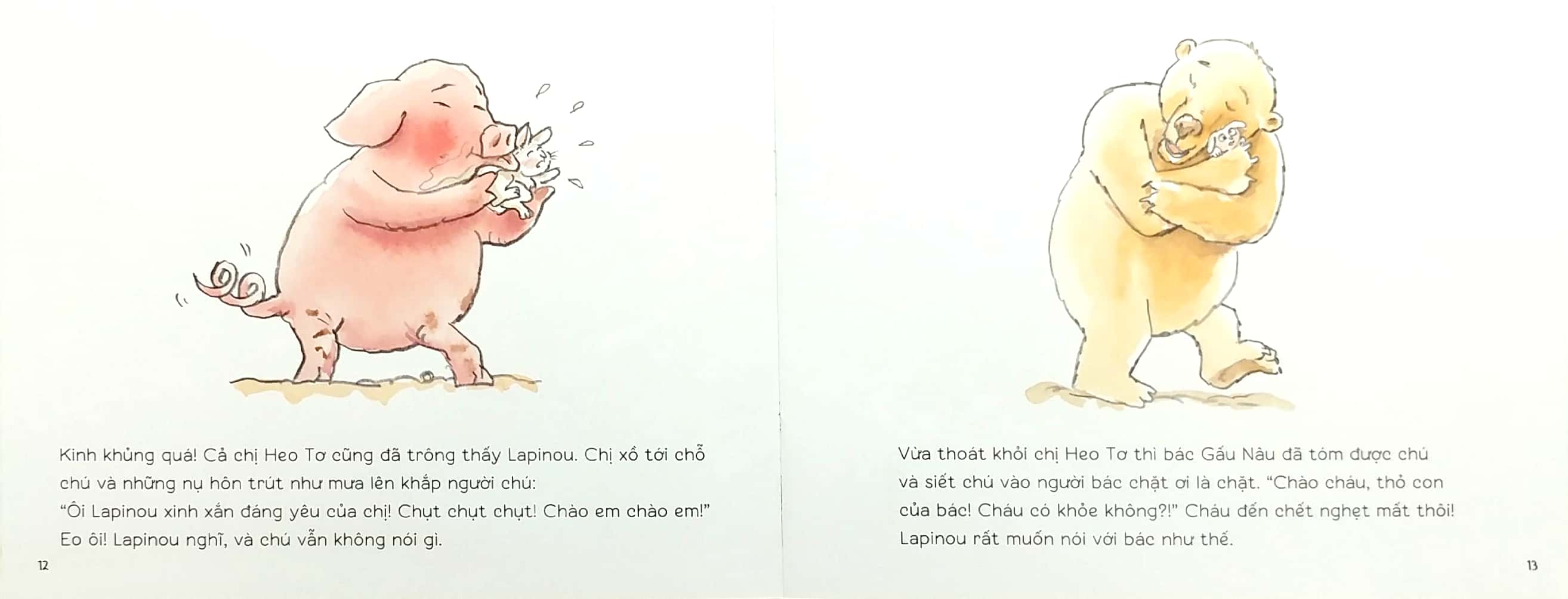 chào cô chào bác đi con!