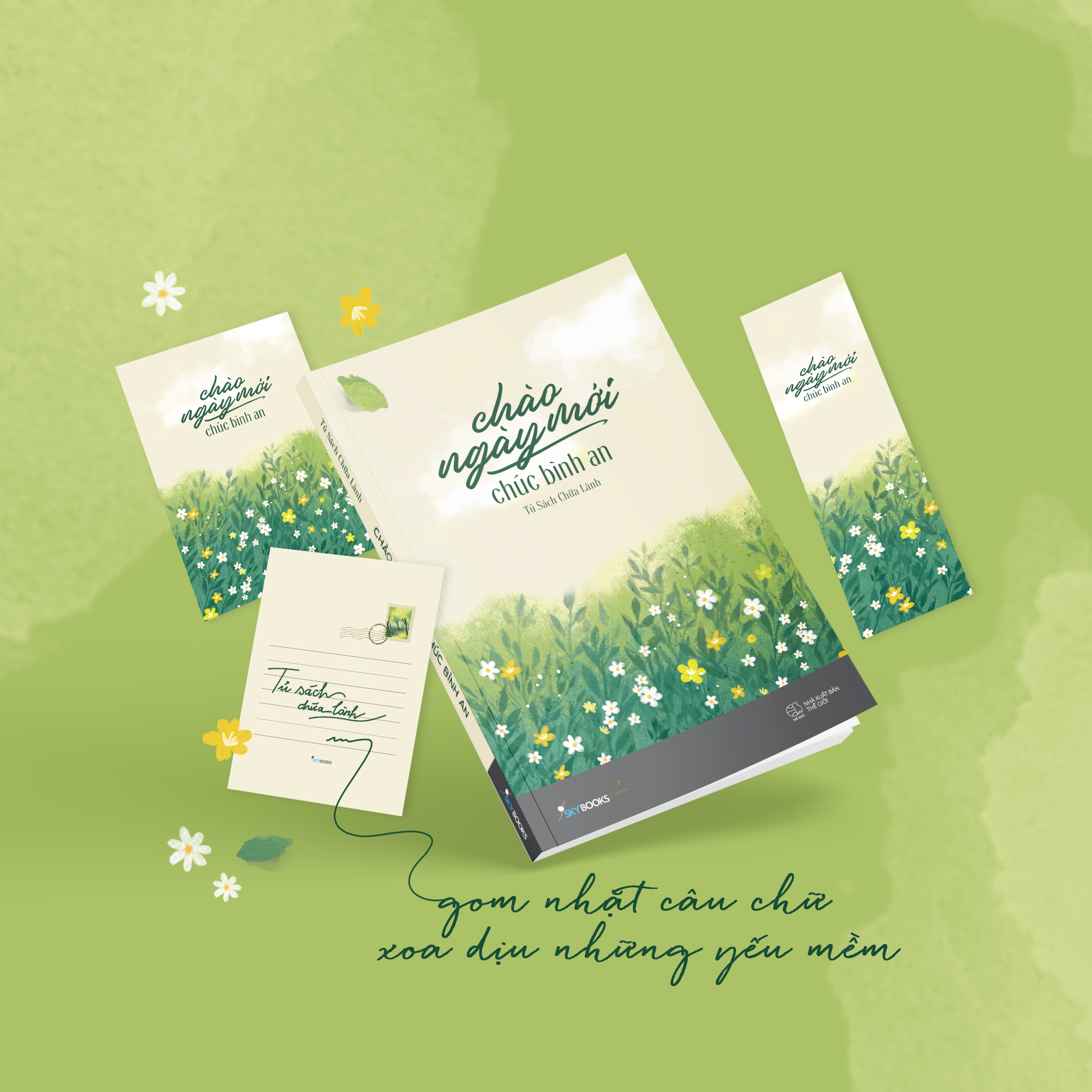 chào ngày mới - chúc bình an - tặng kèm postcard hai mặt + bookmark hai mặt