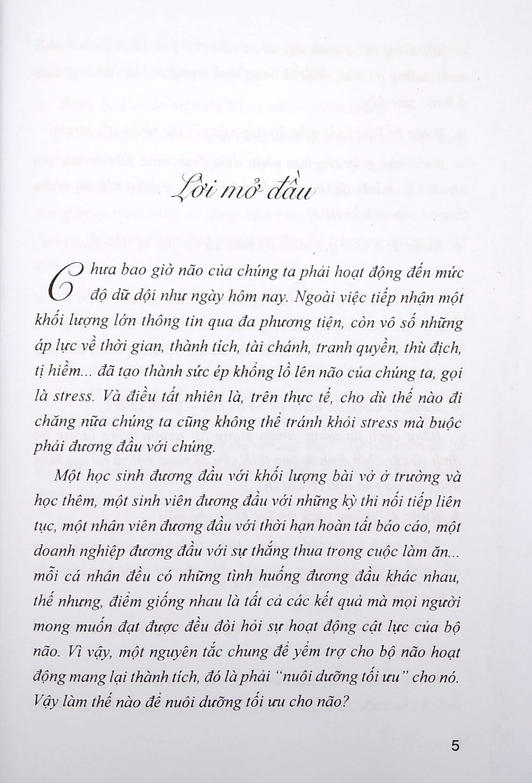 chế độ ăn bổ trí não giảm stress