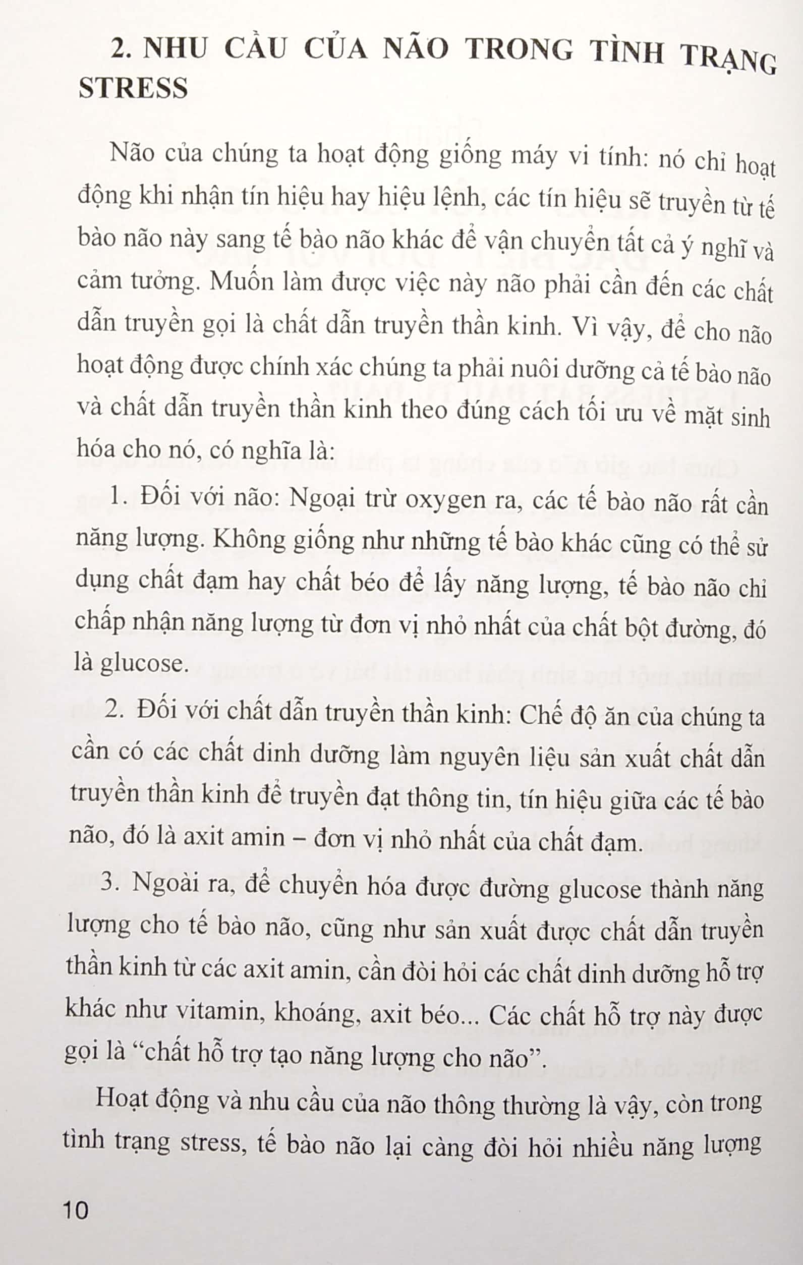 chế độ ăn bổ trí não giảm stress