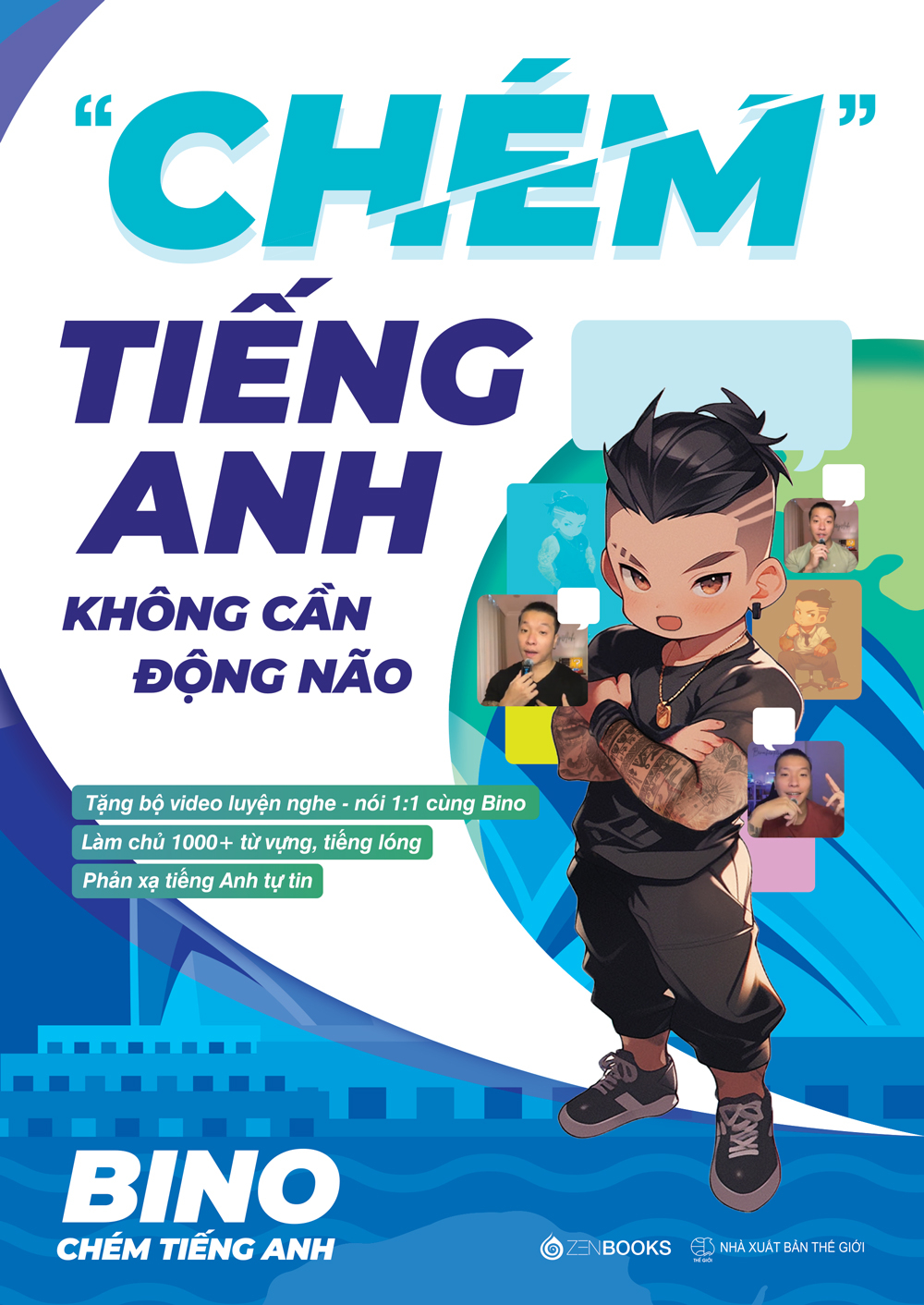 "chém" tiếng anh không cần động não - tặng kèm bộ video luyện nghe-nói + sổ học từ vựng + móc khóa bino chibi