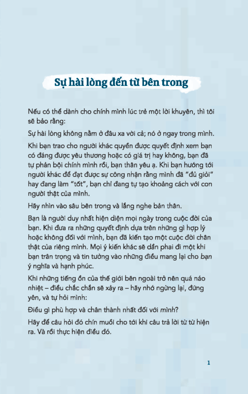 chỉ có bạn mới trả lời được câu hỏi của cuộc đời mình