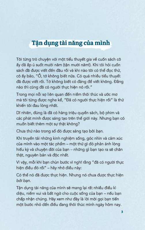 chỉ có bạn mới trả lời được câu hỏi của cuộc đời mình