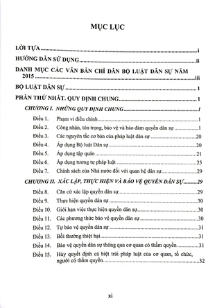 chỉ dẫn tra cứu áp dụng bộ luật dân sự (hiện hành) năm 2015