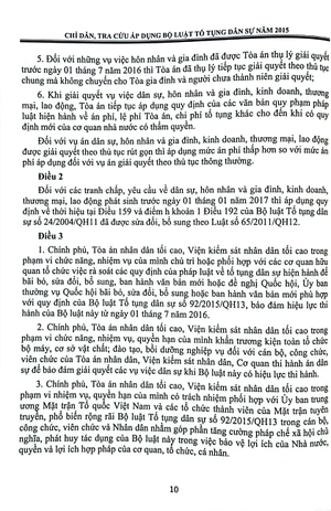 chỉ dẫn, tra cứu áp dụng bộ luật tố tụng dân sự năm 2015