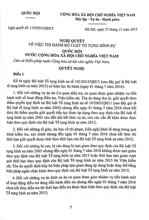 chỉ dẫn, tra cứu áp dụng bộ luật tố tụng hình sự năm 2015