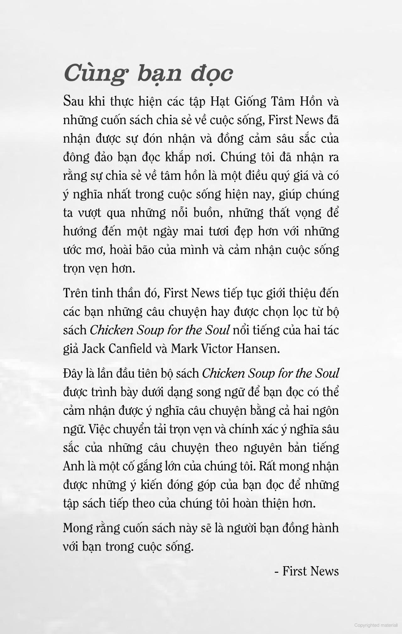 chicken soup to inspire the body and soul - dành cho những con người vượt lên số phận (tái bản 2023)