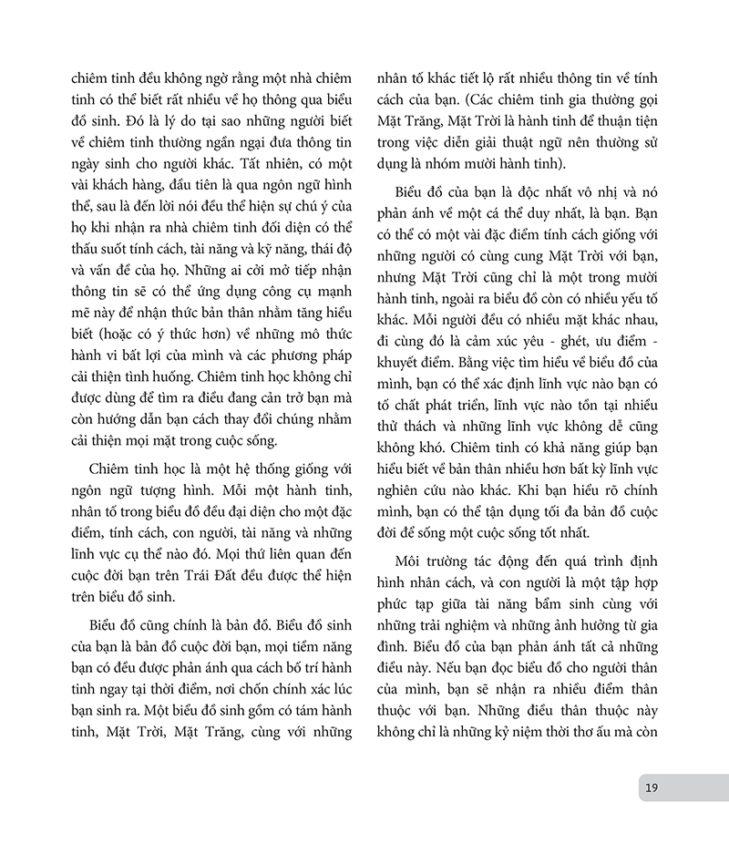 chiêm tinh học cơ bản - luận giải cuộc đời qua biểu đồ chiêm tinh