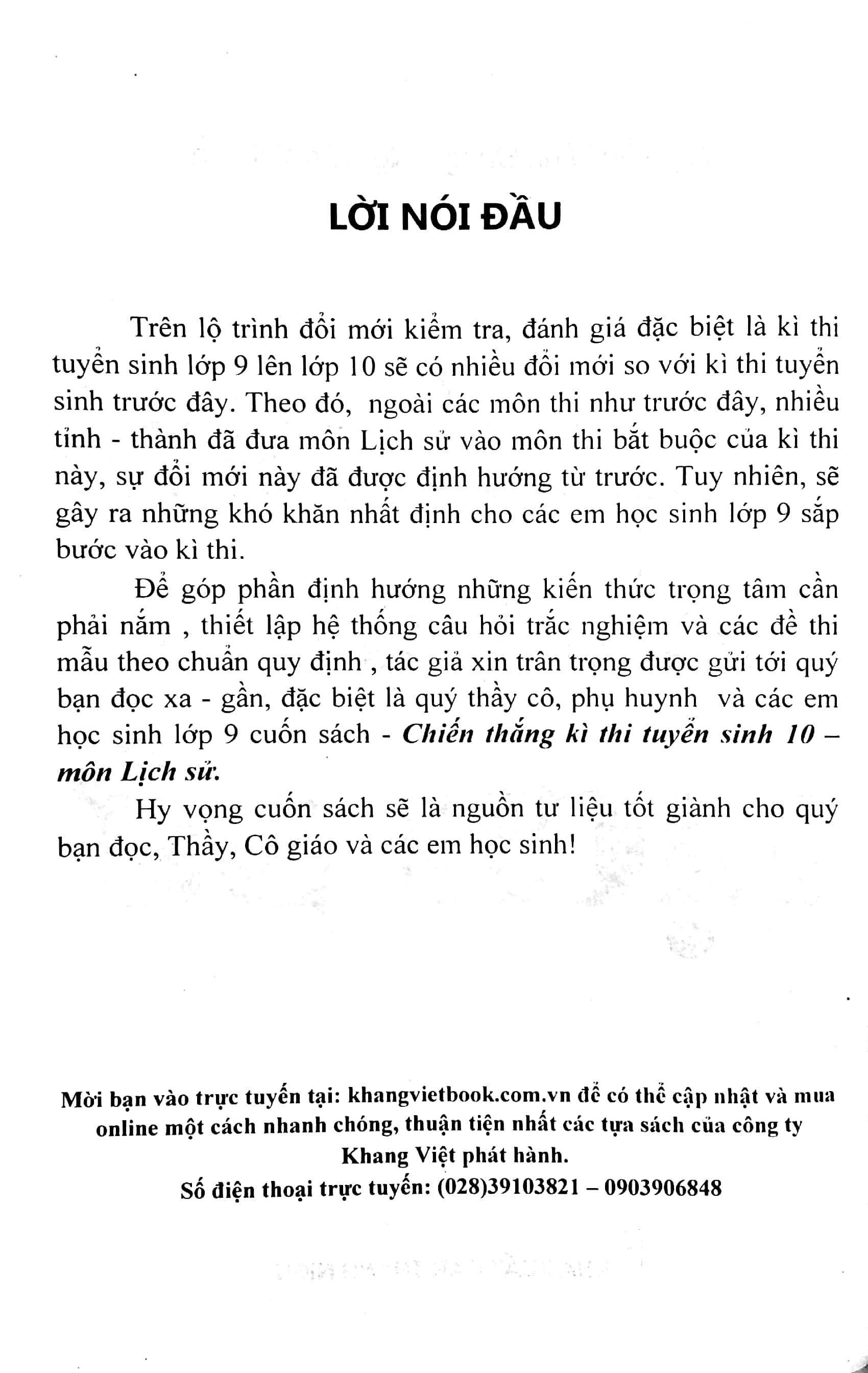 chiến thắng kì thi 9 vào 10 chuyên lịch sử