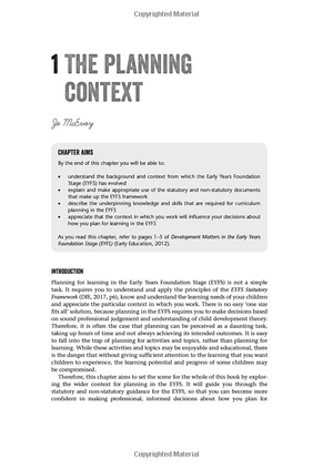 child centred planning in the early years foundation stage