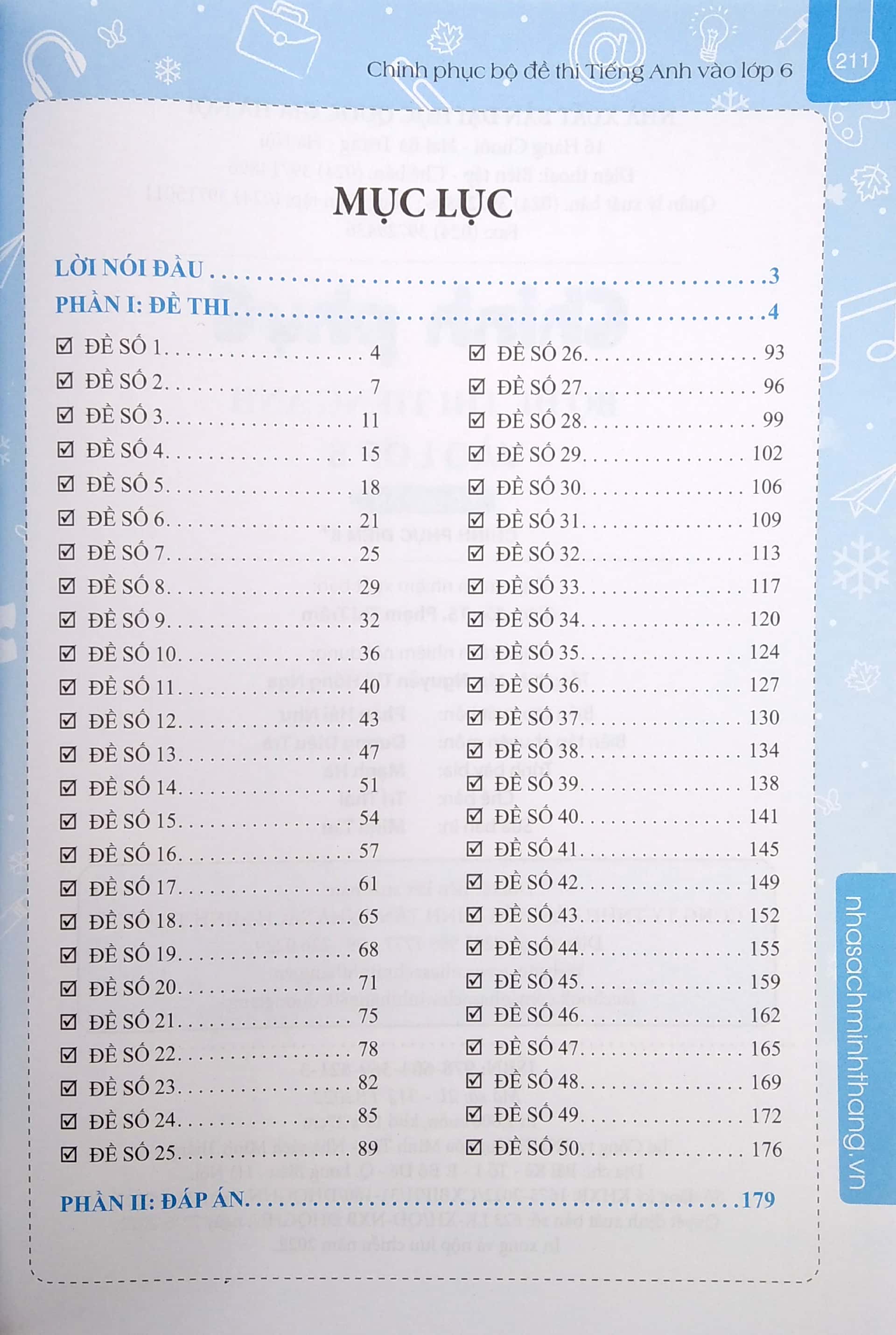 chinh phục bộ đề thi tiếng anh vào lớp 6 (tái bản 2022)