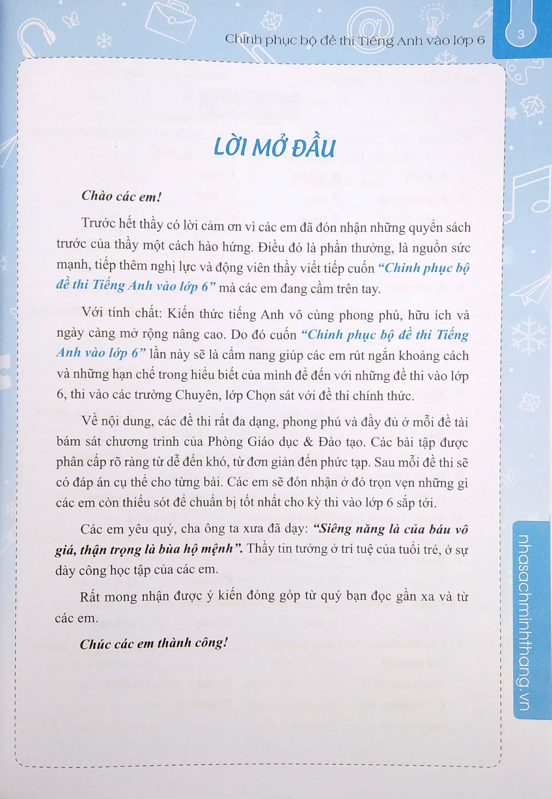 chinh phục bộ đề thi tiếng anh vào lớp 6 (tái bản 2022)