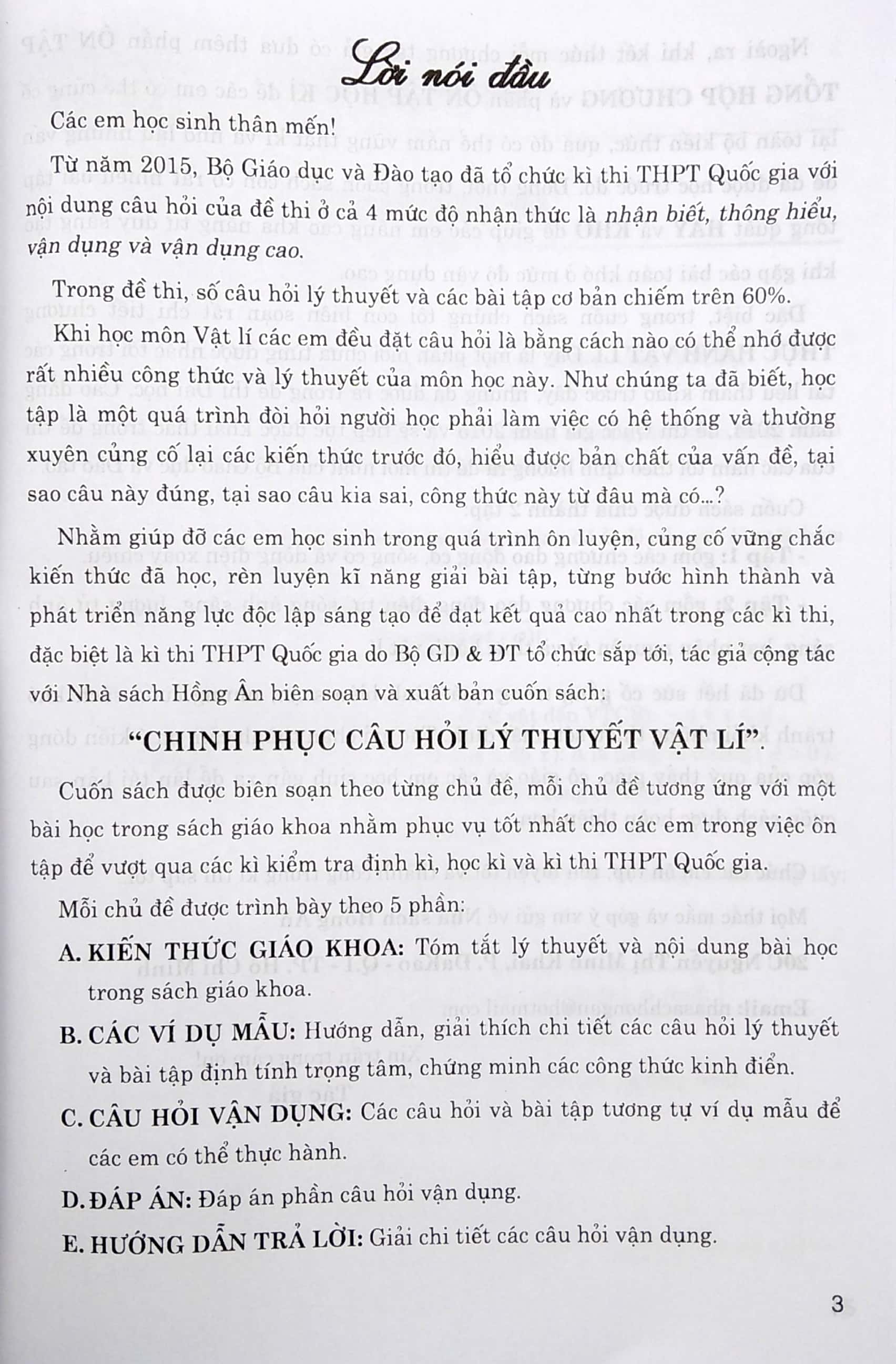 chinh phục câu hỏi lý thuyết vật lí theo chủ đề - quyển thượng