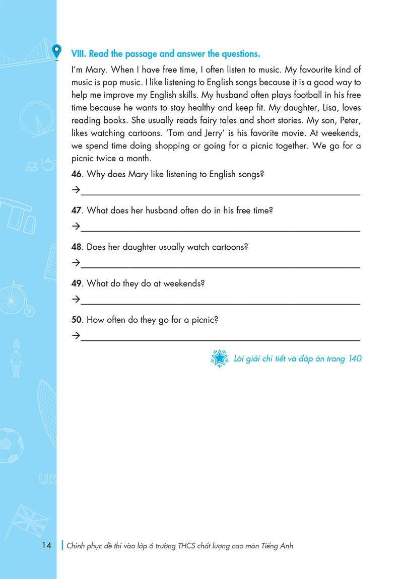 chinh phục đề thi vào lớp 6 trường thcs chất lượng cao môn tiếng anh