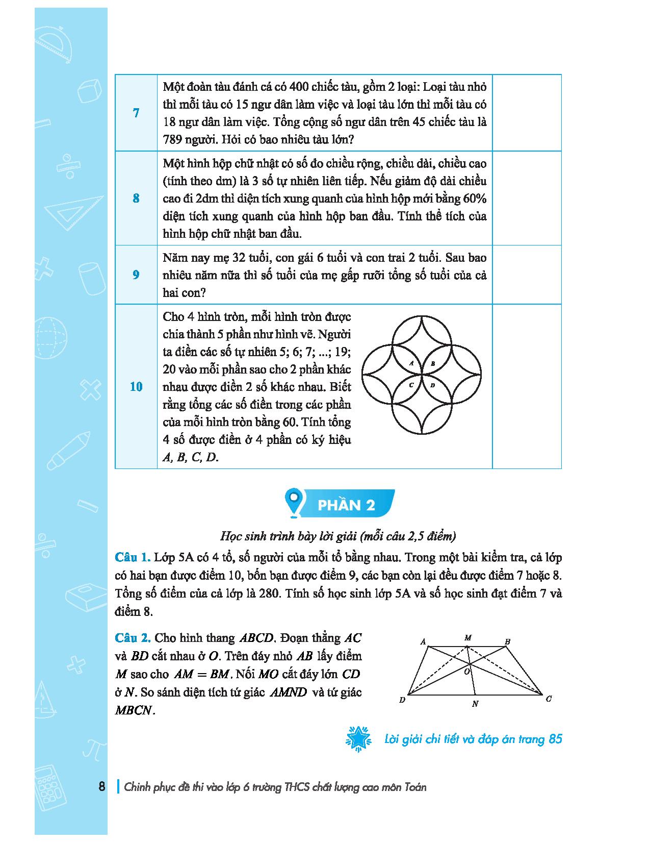 chinh phục đề thi vào lớp 6 trường thcs chất lượng cao môn toán