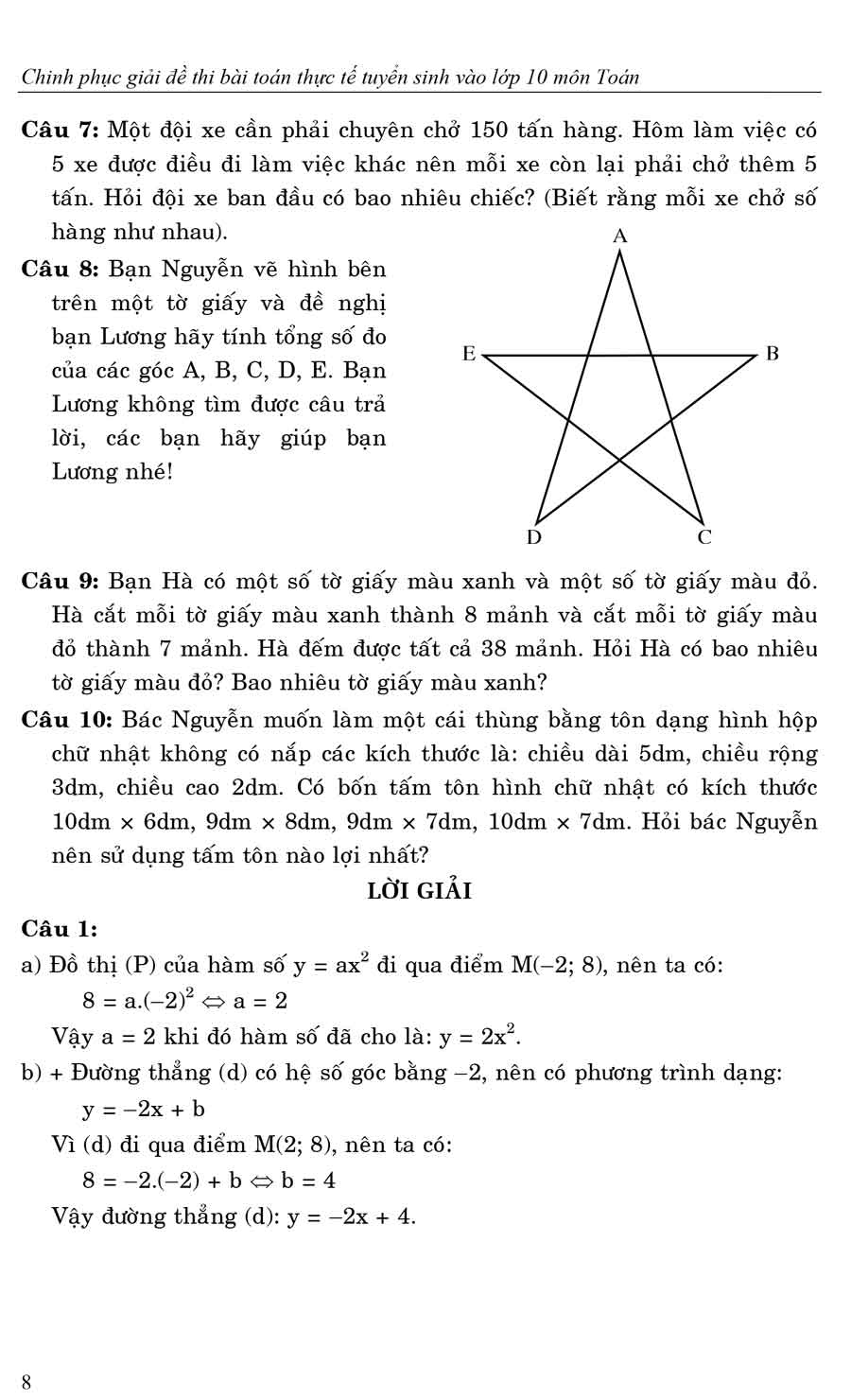 chinh phục giải đề thi bài toán thực tế tuyển sinh vào lớp 10 môn toán