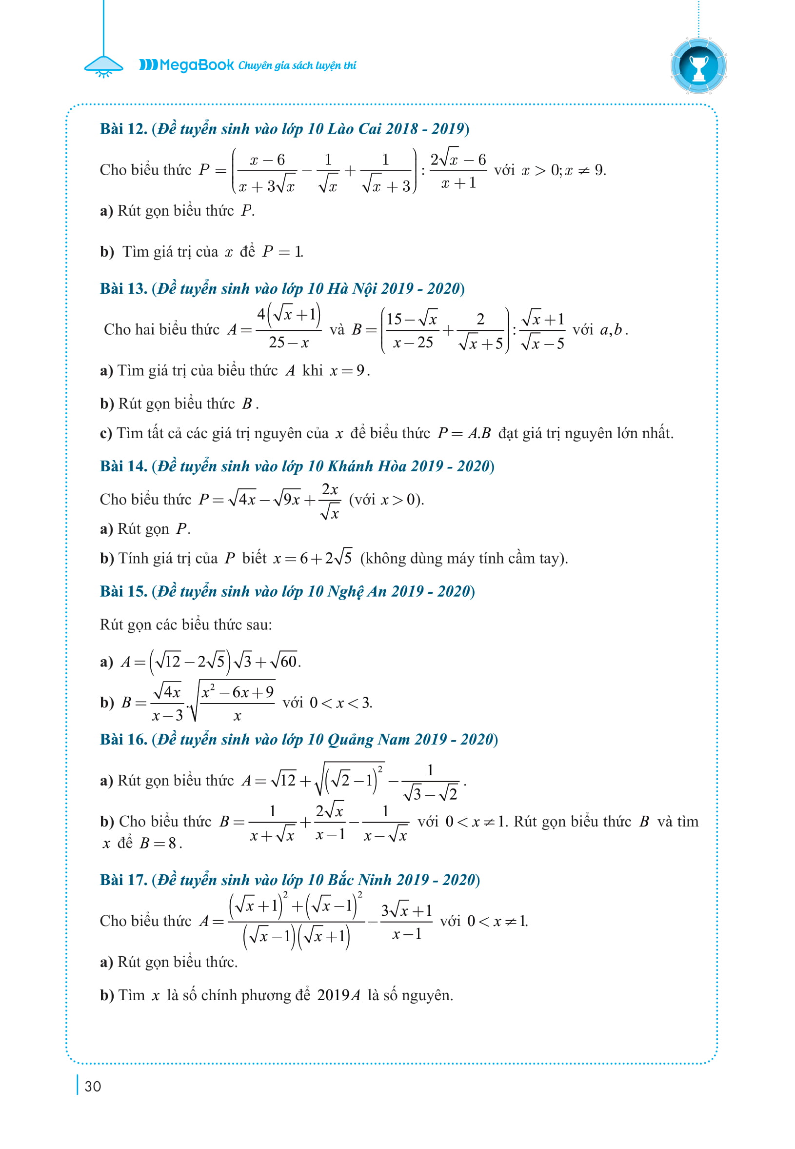 chinh phục luyện thi vào lớp 10 môn toán theo chủ đề