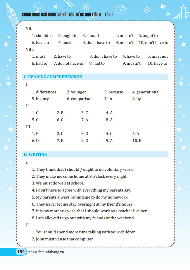 chinh phục ngữ pháp và bài tập tiếng anh 11 - tập 1