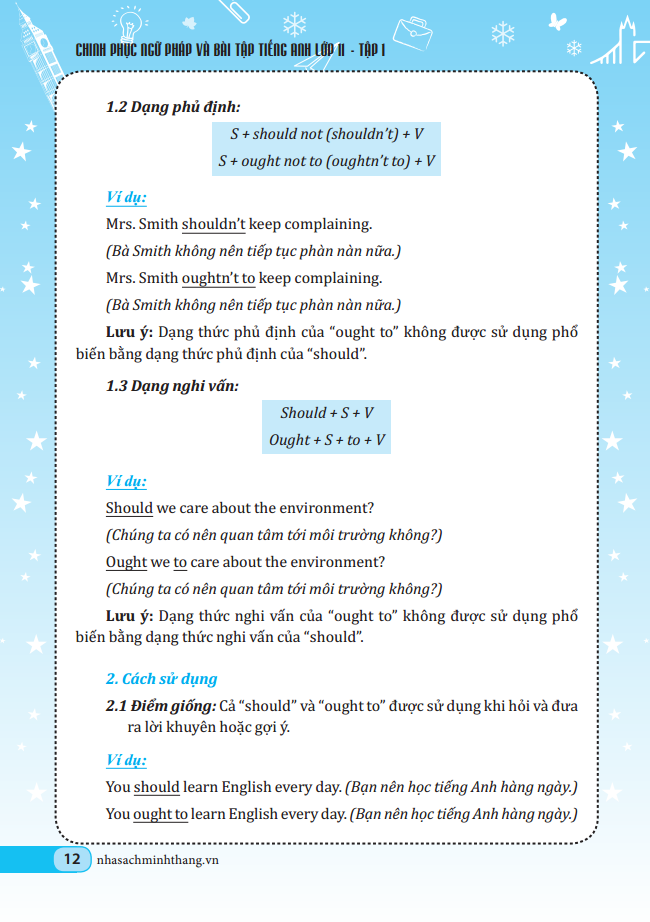 chinh phục ngữ pháp và bài tập tiếng anh 11 - tập 1