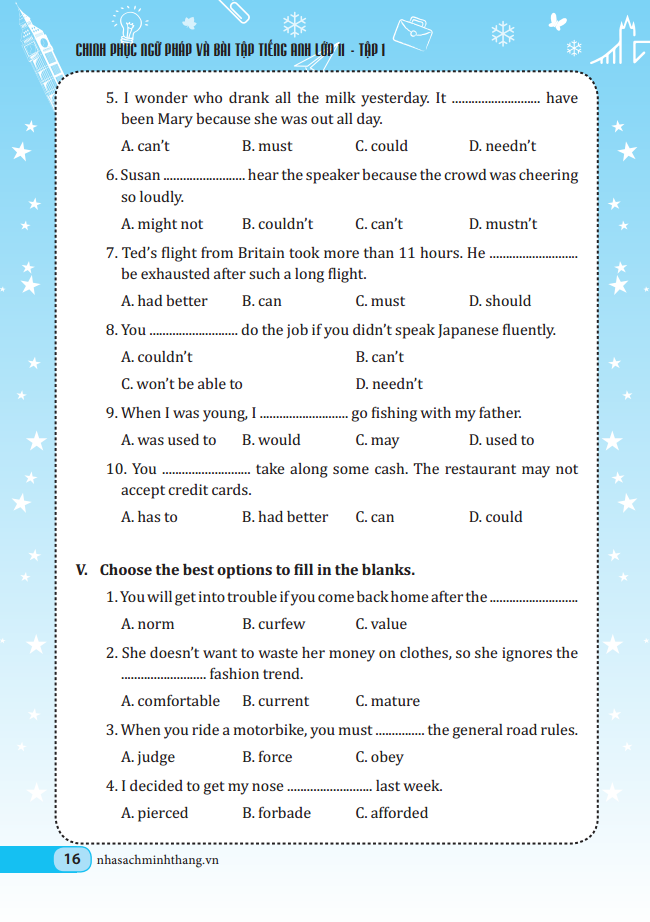 chinh phục ngữ pháp và bài tập tiếng anh 11 - tập 1