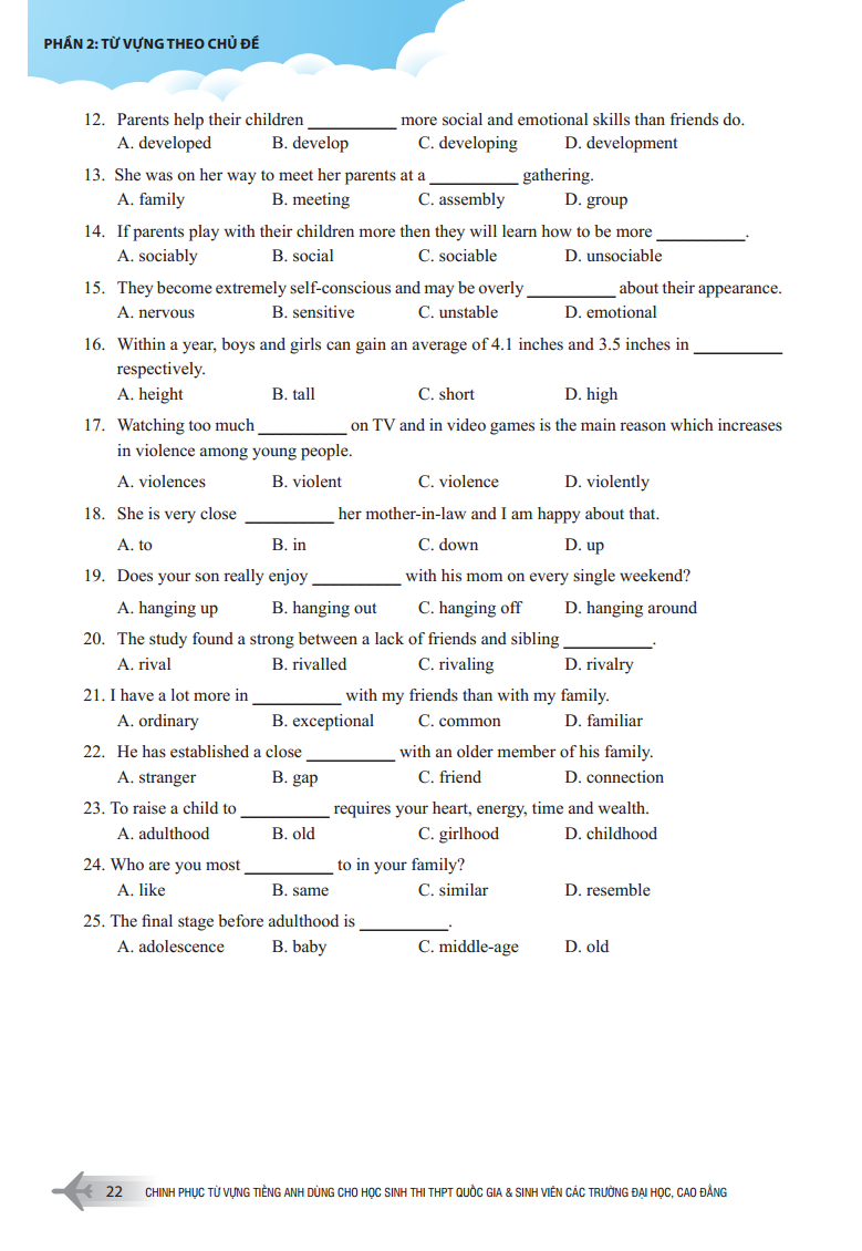 chinh phục từ vựng tiếng anh dùng cho học sinh thi thpt quốc gia và sinh viên các trường đại học, cao đẳng