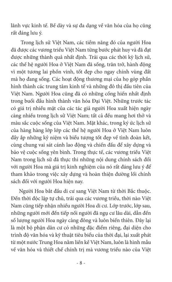 chính sách của các vương triều việt nam đối với người hoa