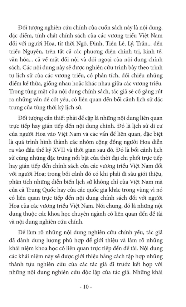 chính sách của các vương triều việt nam đối với người hoa