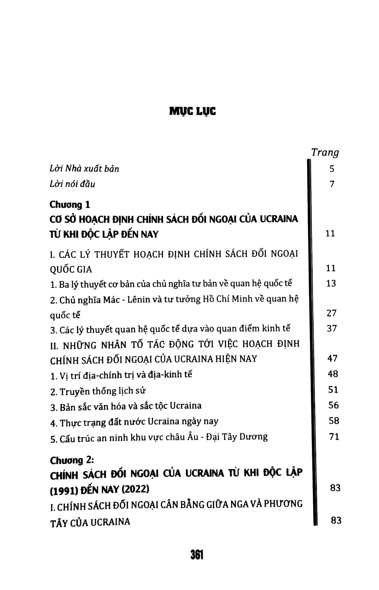 chính sách đối ngoại của ucraina từ năm 1991 đến nay - kinh nghiệm và bài học cho việt nam trong quan hệ với các nước lớn (sách chuyên khảo)