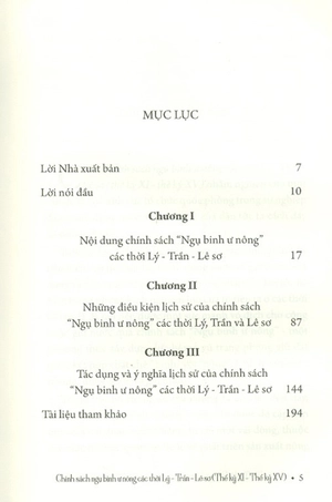 chính sách ngụ binh ư nông các thời: lý - trần - lê sơ (thế kỷ xi - xv)