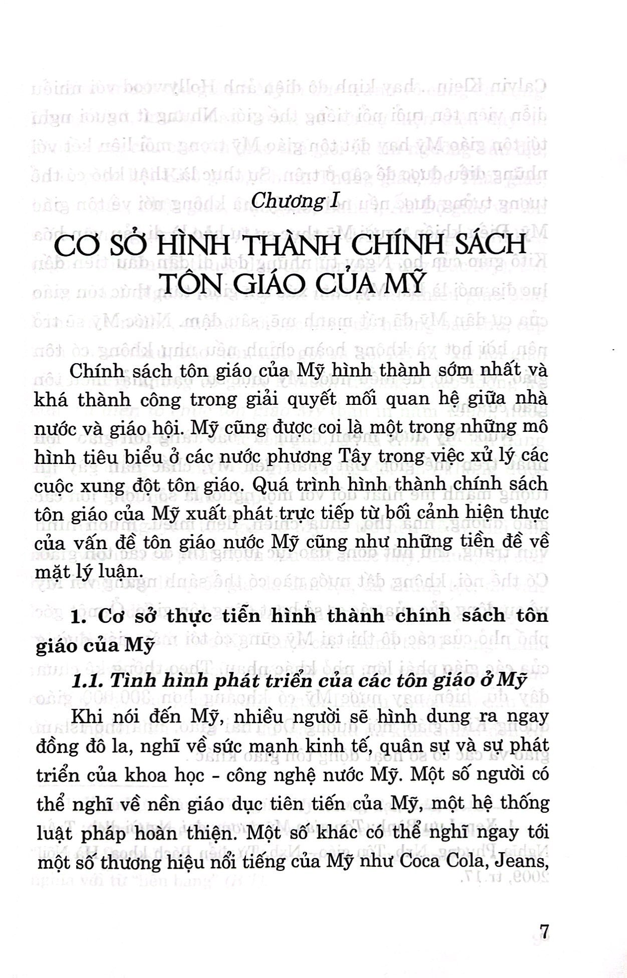 chính sách tôn giáo của mỹ và góc nhìn tham chiếu với việt nam