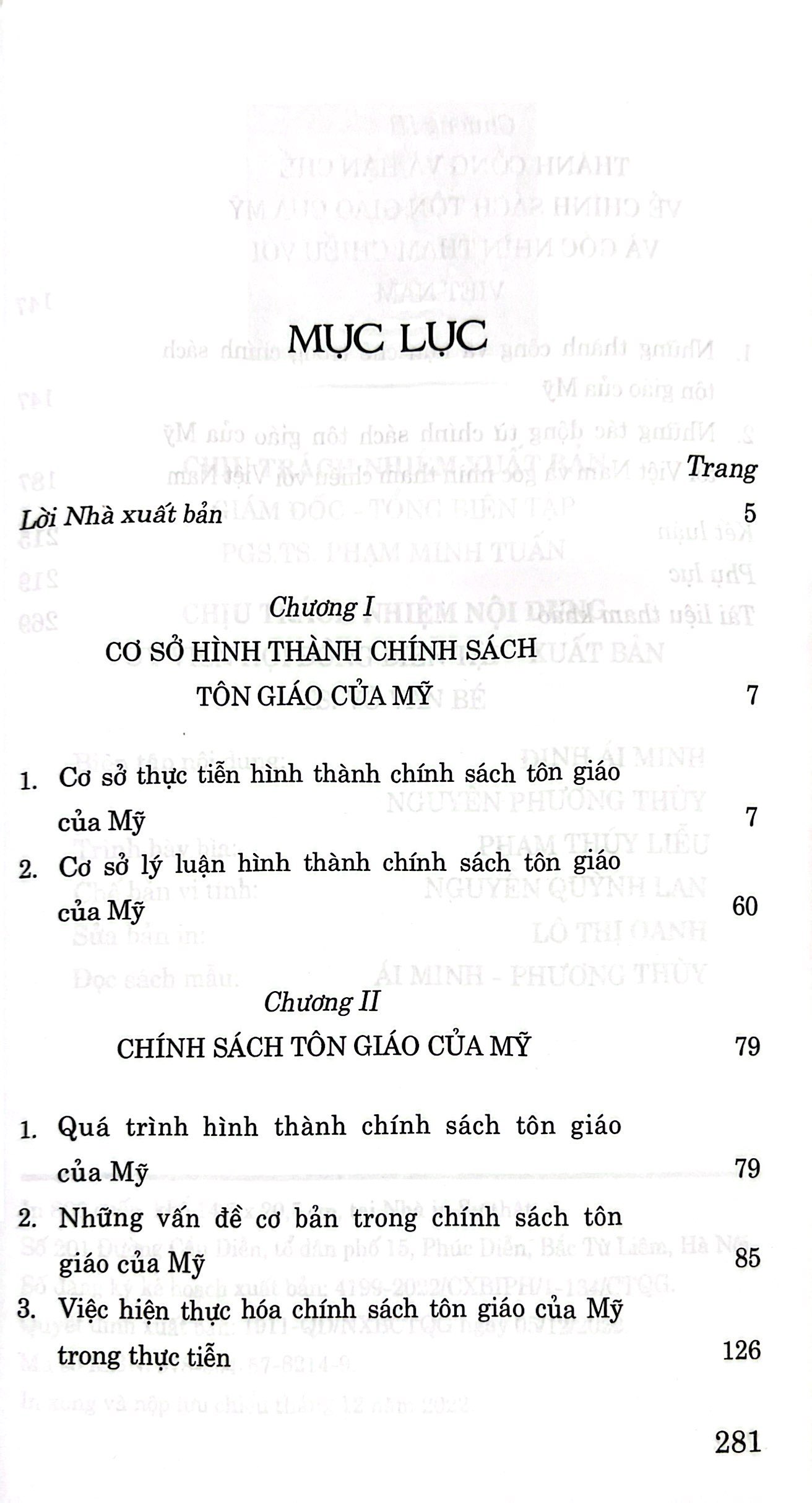 chính sách tôn giáo của mỹ và góc nhìn tham chiếu với việt nam