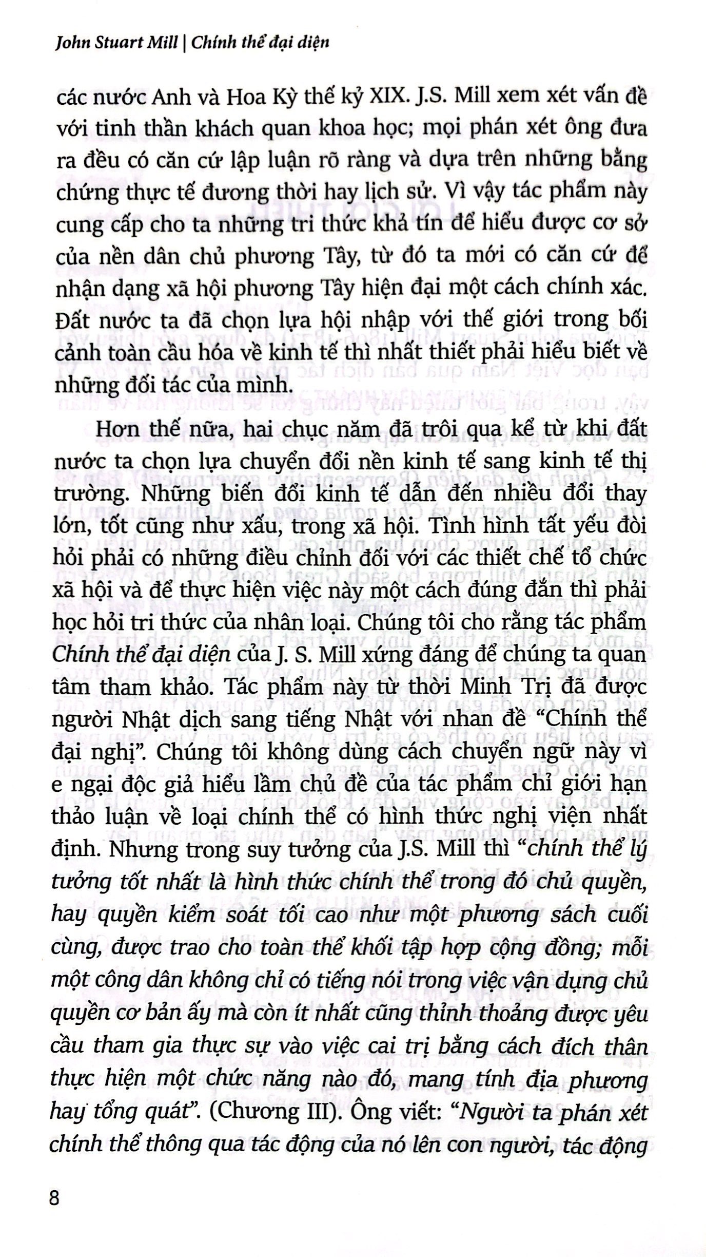 chính thể đại diện - representative government