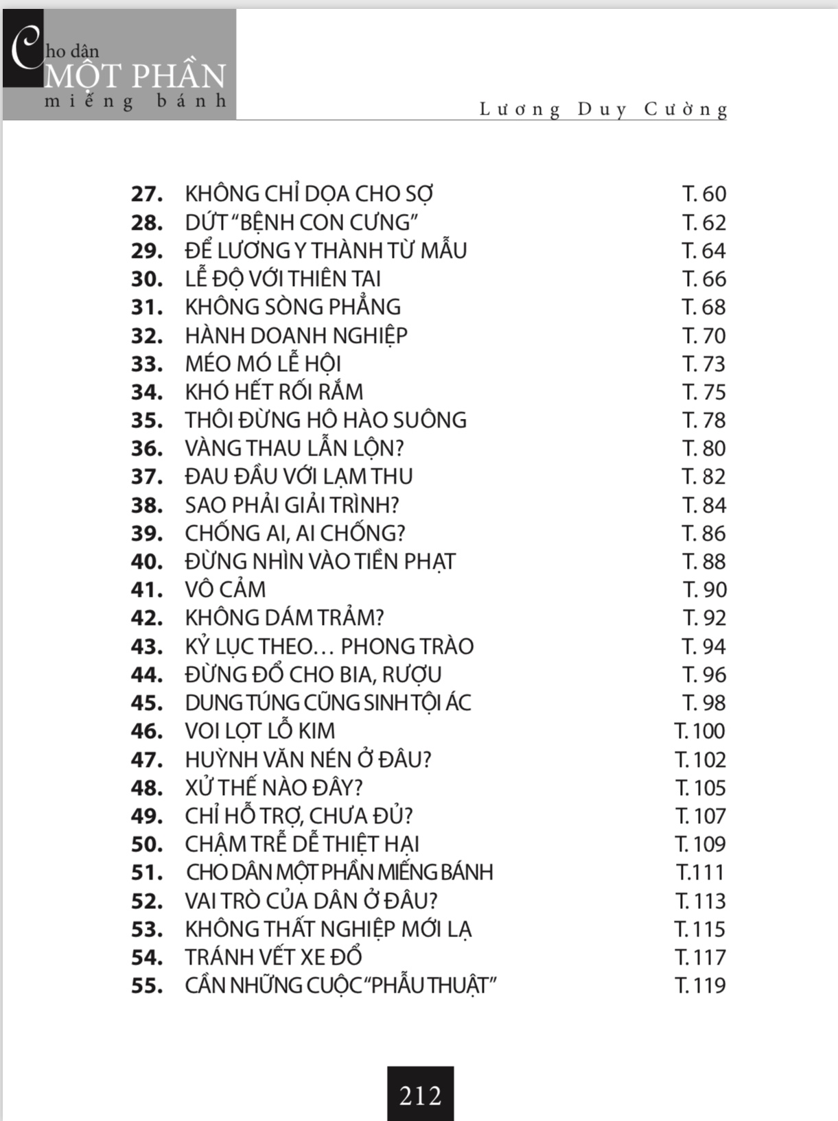 cho dân một phần miếng bánh