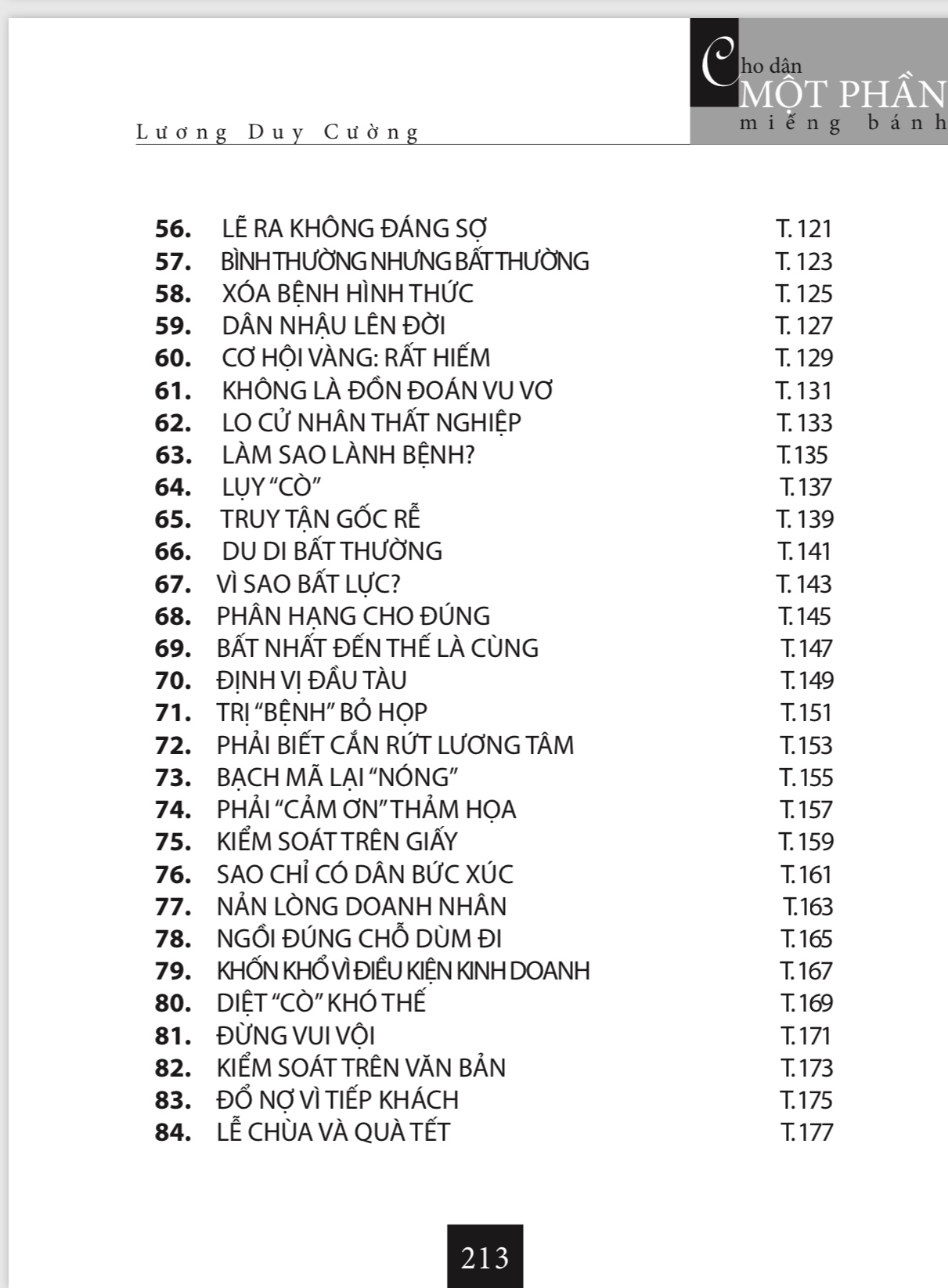 cho dân một phần miếng bánh