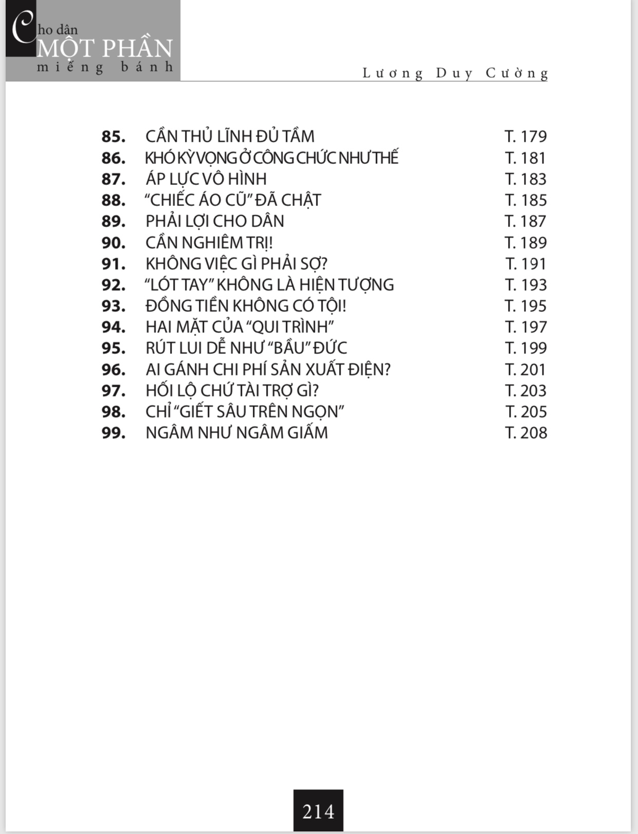 cho dân một phần miếng bánh