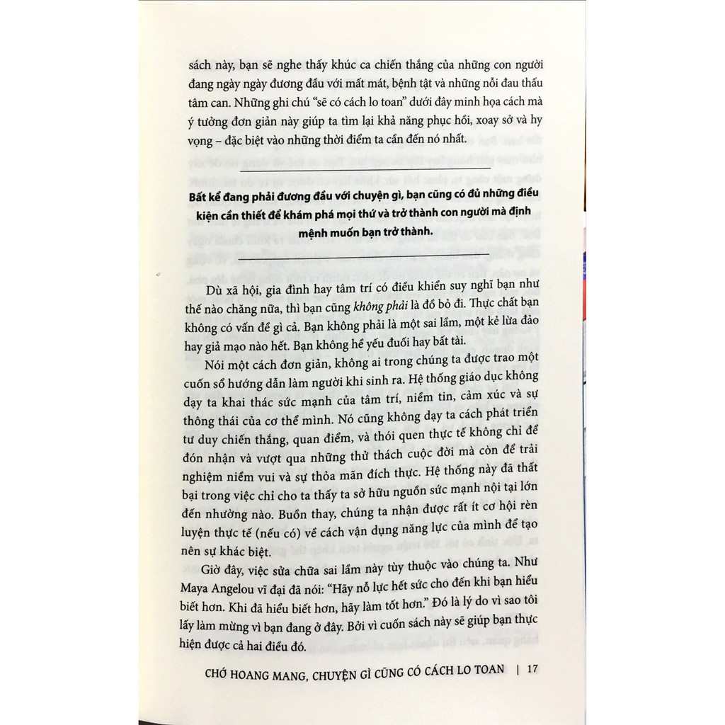 chớ hoang mang, chuyện gì cũng có cách lo toan