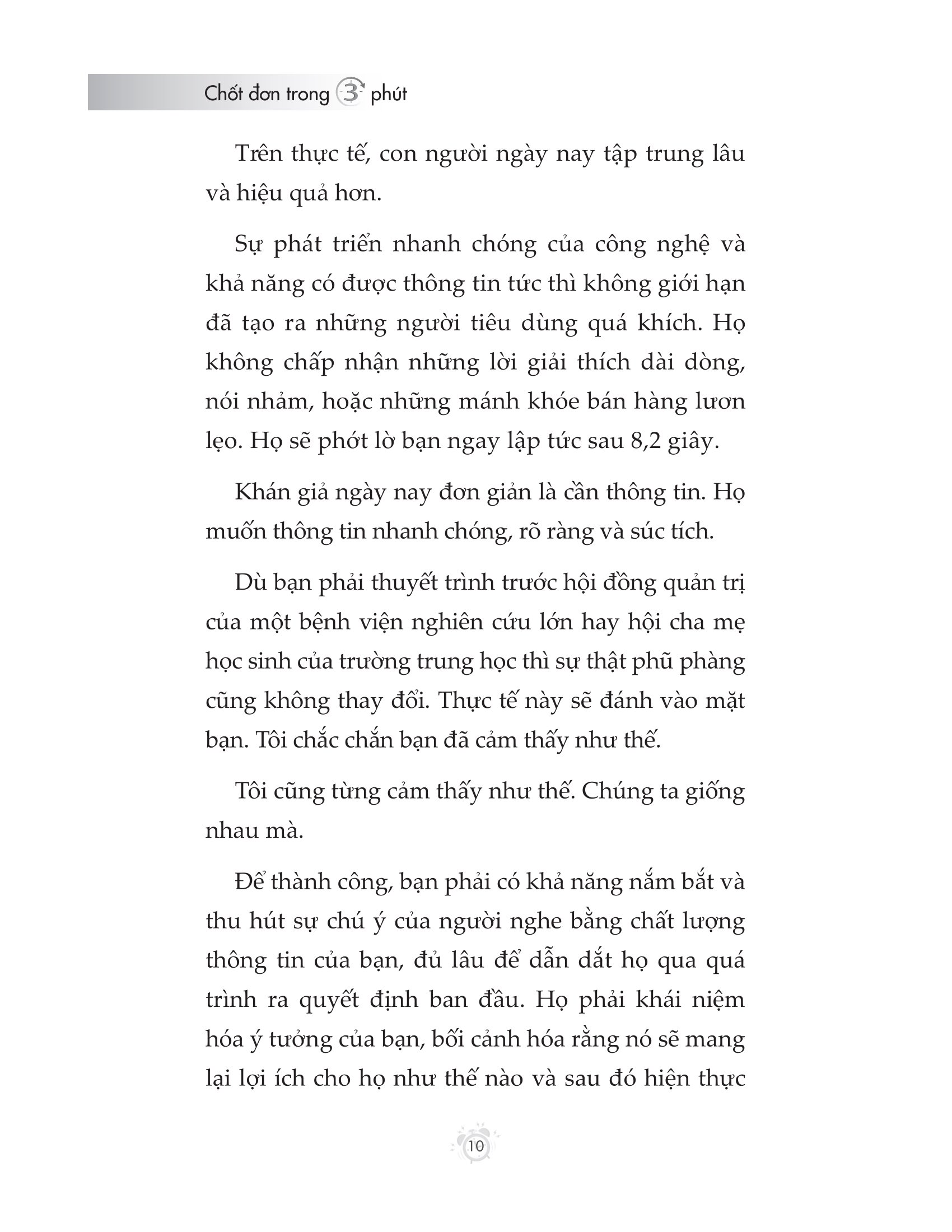 chốt đơn trong 3 phút